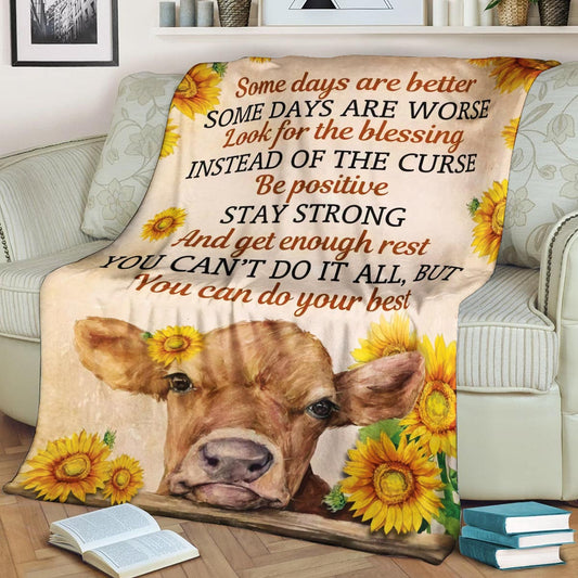 Cow Some Days CLA1910430F Sherpa Fleece Blanket