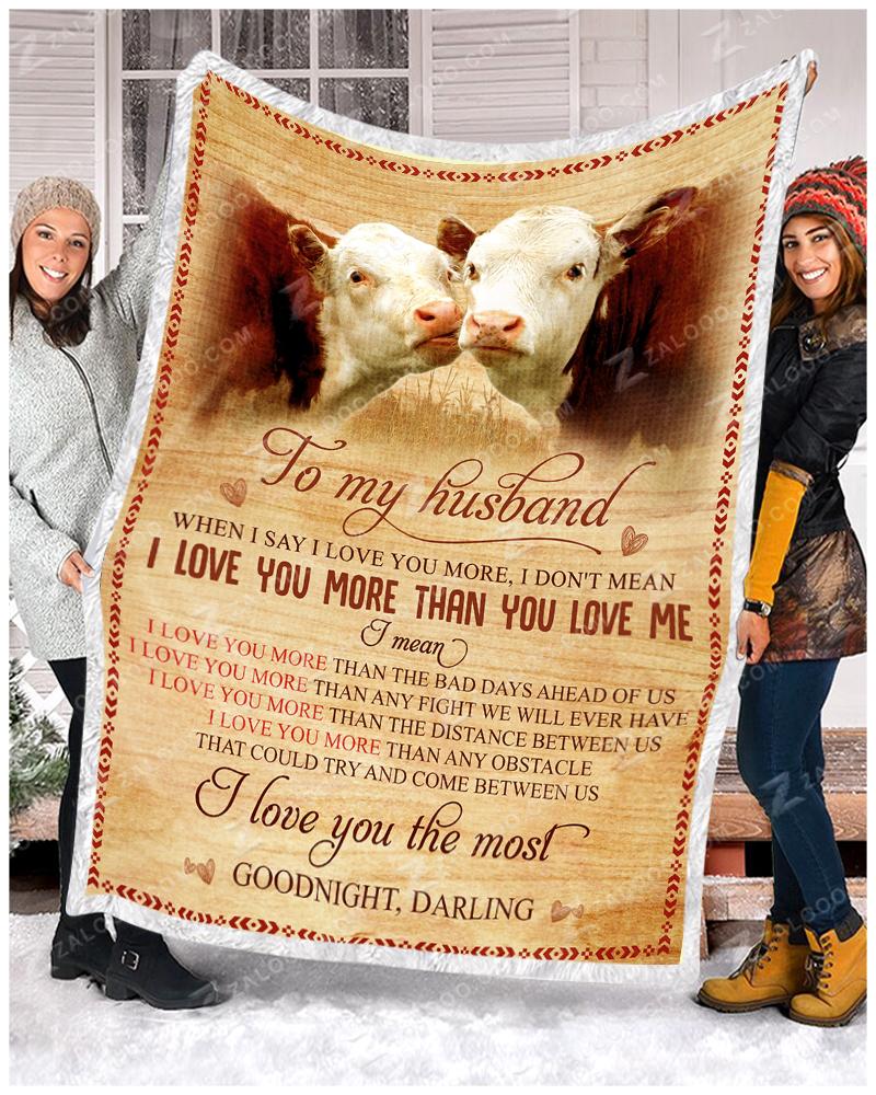 Cow To My Husband CL26110210MDF Sherpa Fleece Blanket