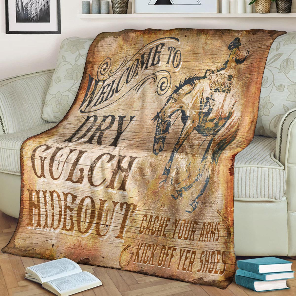 Cowboy BL070923F Sherpa Fleece Blanket