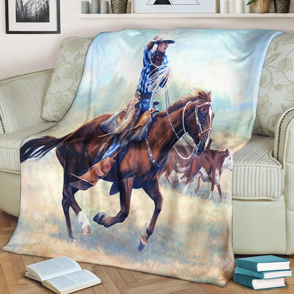 Cowboy BL160951F Sherpa Fleece Blanket
