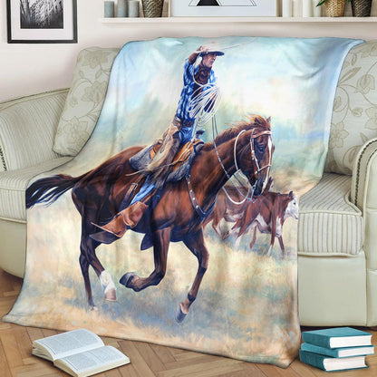 Cowboy BL160951F Sherpa Fleece Blanket