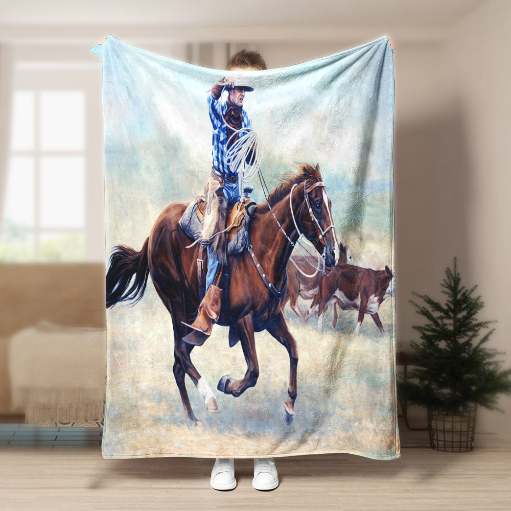 Cowboy BL160951F Sherpa Fleece Blanket