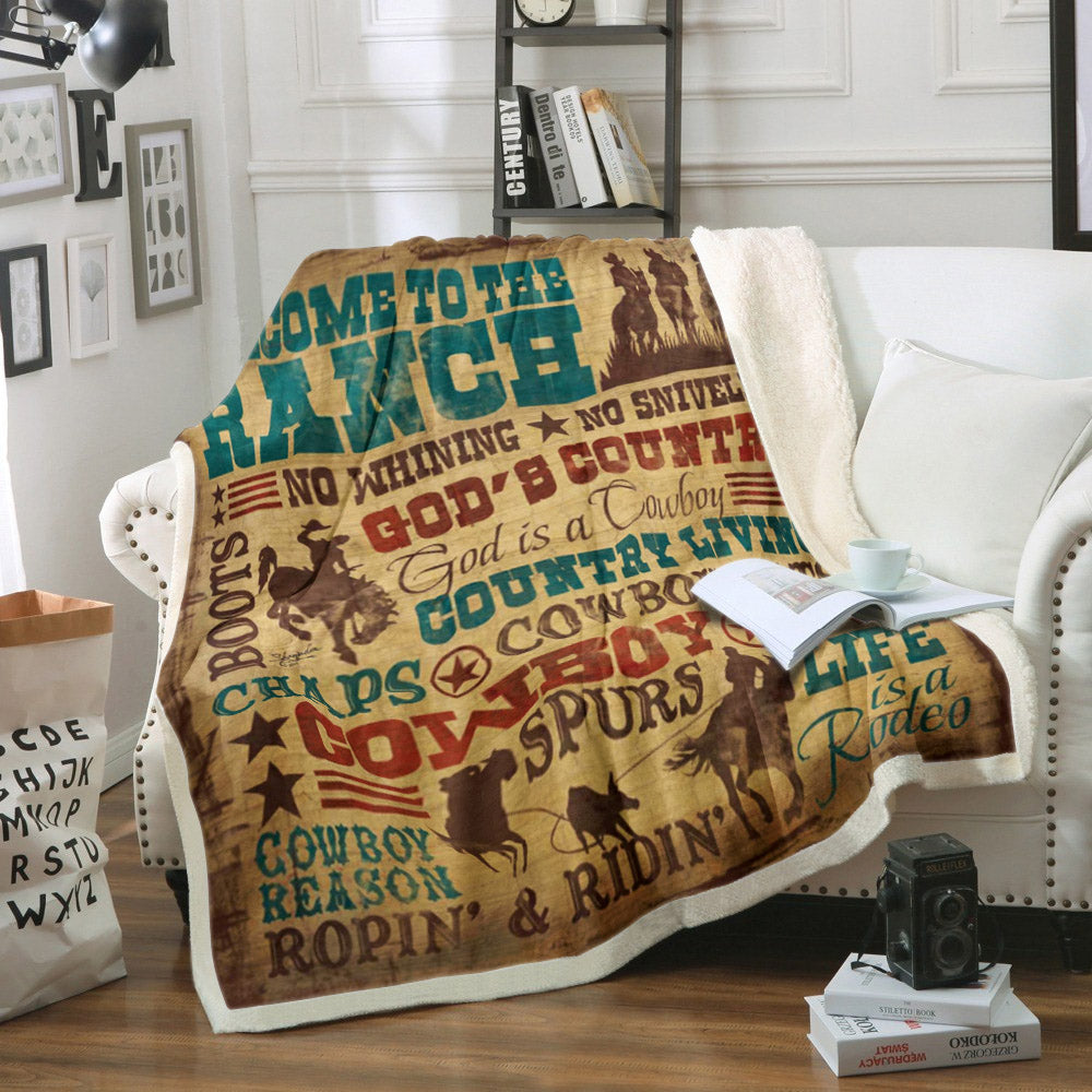 Cowboy HM030914TT Sherpa Fleece Blanket