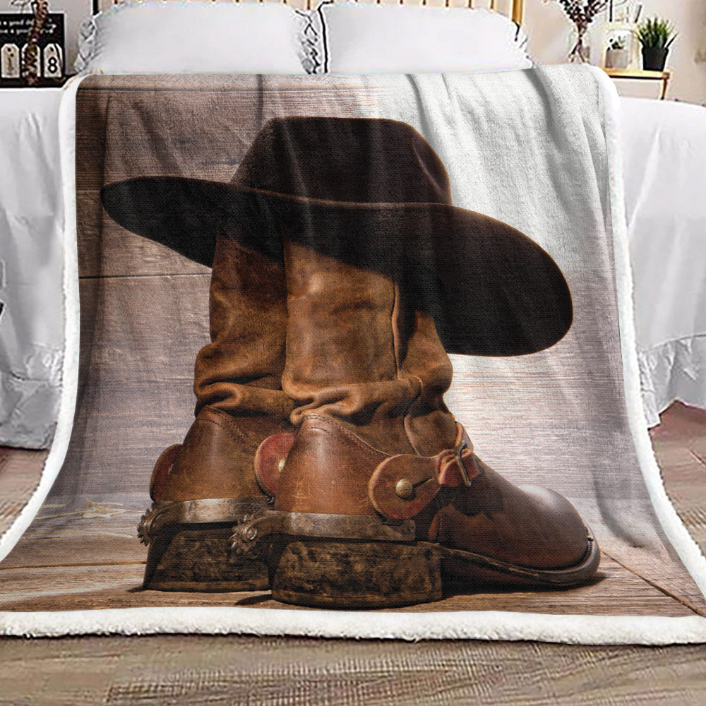 Cowboy ML081044F Sherpa Fleece Blanket