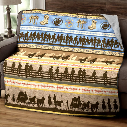 Cowboy TN270829F Sherpa Fleece Blanket
