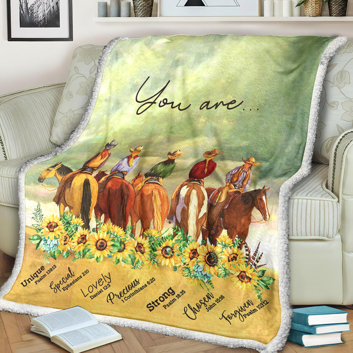 Cowgirl HN161005D Sherpa Fleece Blanket