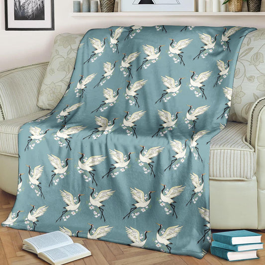 Crane Pattern CLA15100722F Sherpa Fleece Blanket