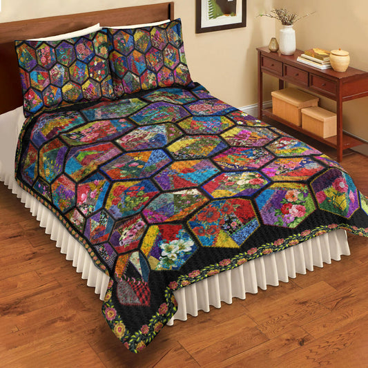 Crazy Hexagon Flower Quilt Bedding Set TL150601QS