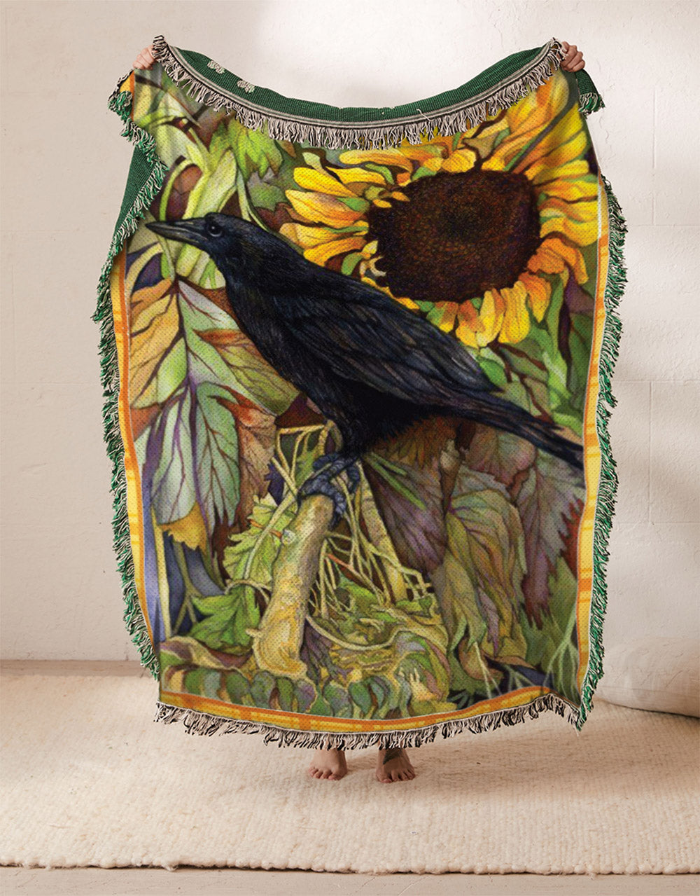 Crow BL091033S Throw Blankets For Sofa