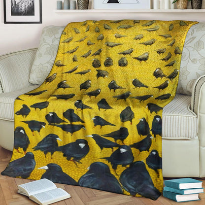 Crow DD080948F Sherpa Fleece Blanket