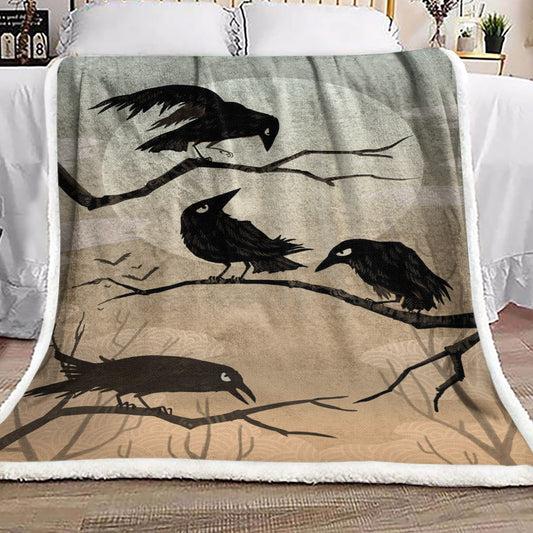 Crow DD270946F Sherpa Fleece Blanket
