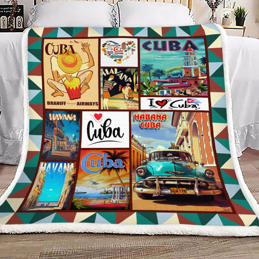 Cuba YH3110831F Sherpa Fleece Blanket
