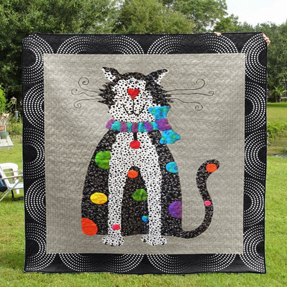 Cute Cat CLA1010237Q Quilt Blanket