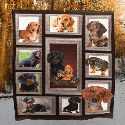 Cute Dachshund CL05120138MDQ Quilt Blanket