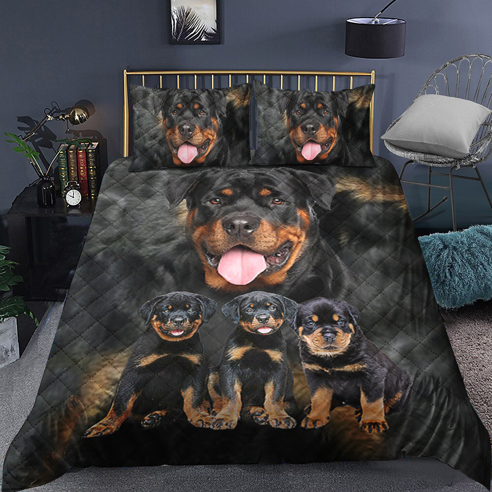 Cute Rottweiler Quilt Bedding Set TL011004