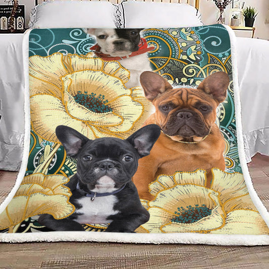 Cute Bulldog TL1510035TT Sherpa Fleece Blanket
