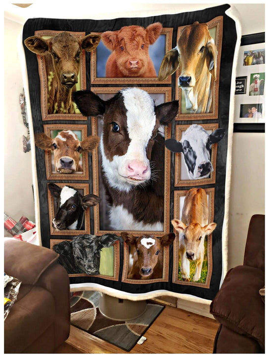 Cute Cows CL26110222MDF Sherpa Fleece Blanket