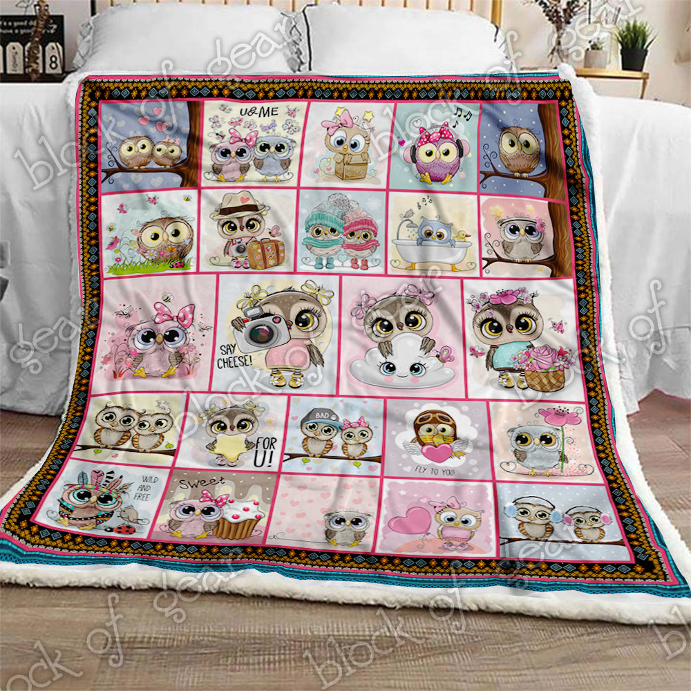 Cute Owl CL270995MDF Sherpa Fleece Blanket