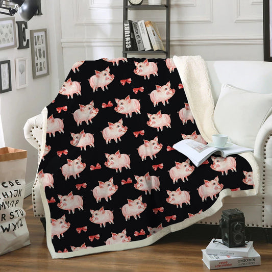 Cute Pig CLA1110171F Sherpa Fleece Blanket