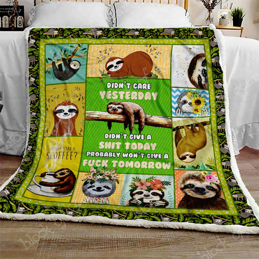 Cute Sloth CL301012MDF Sherpa Fleece Blanket