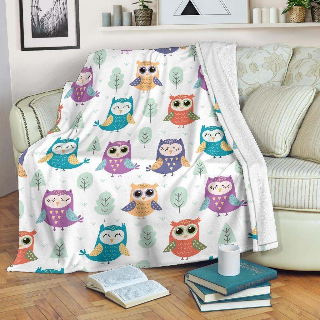 Cute owl pattern CLA2810787F Sherpa Fleece Blanket