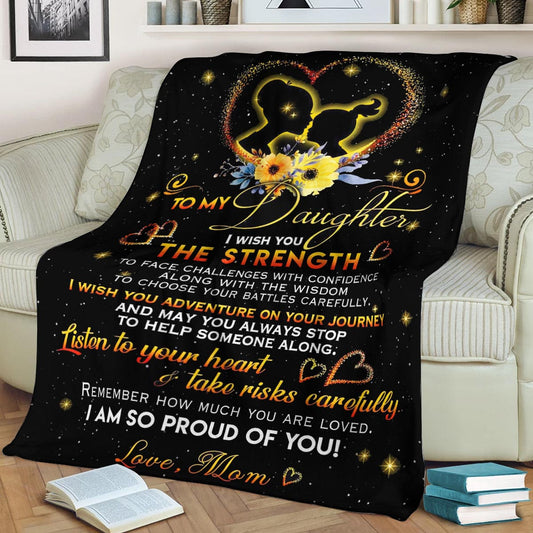 DAUGHTER I wish CLA1910552F Sherpa Fleece Blanket
