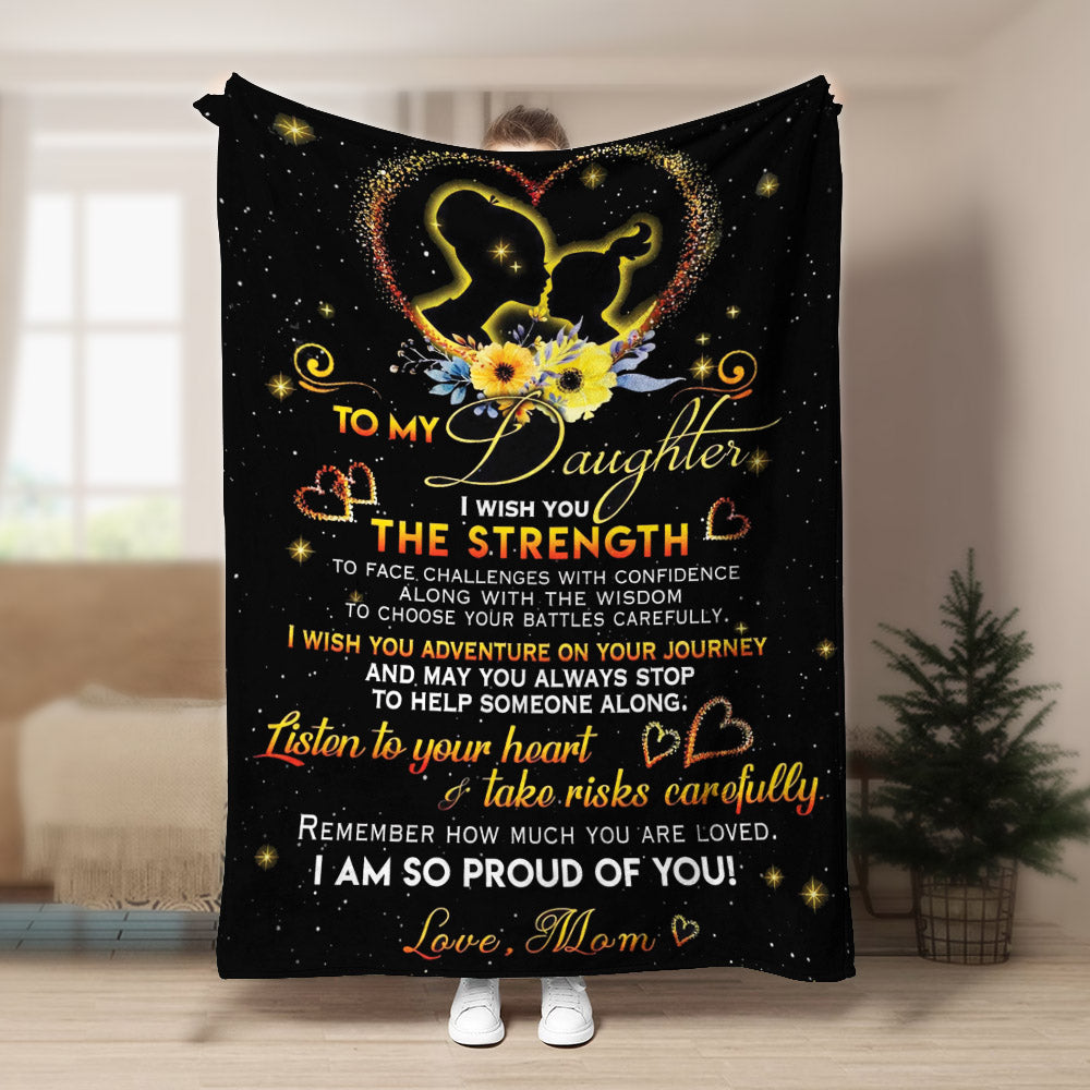 DAUGHTER I wish CLA1910552F Sherpa Fleece Blanket