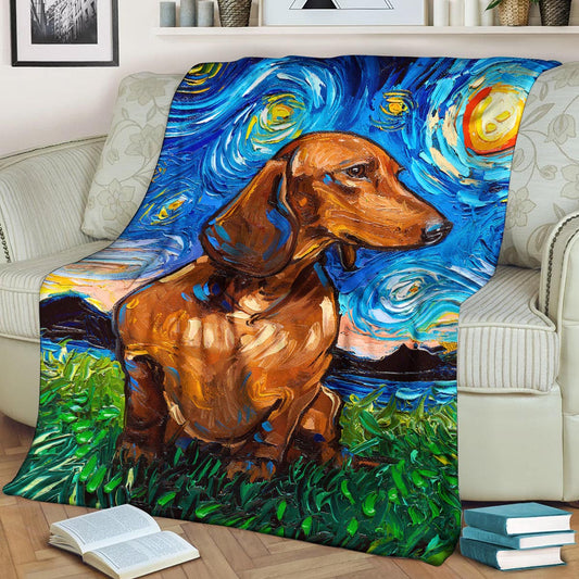 Dachshund DD170825F Sherpa Fleece Blanket