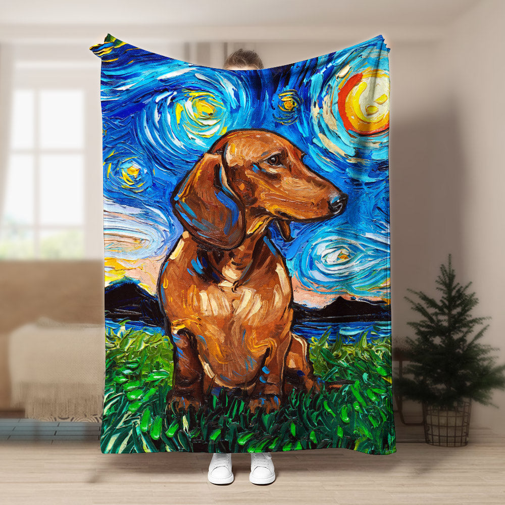 Dachshund DD170825F Sherpa Fleece Blanket