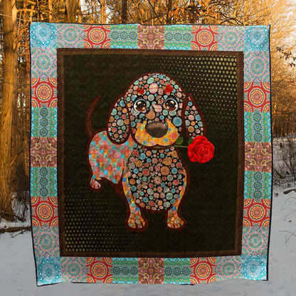 Dachshund 3d Dog CLH0511187Q Art Quilt