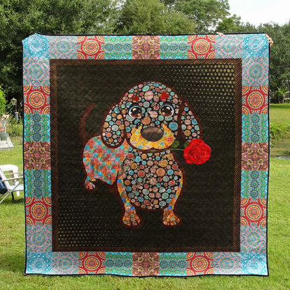 Dachshund 3d Dog CLH0511187Q Art Quilt