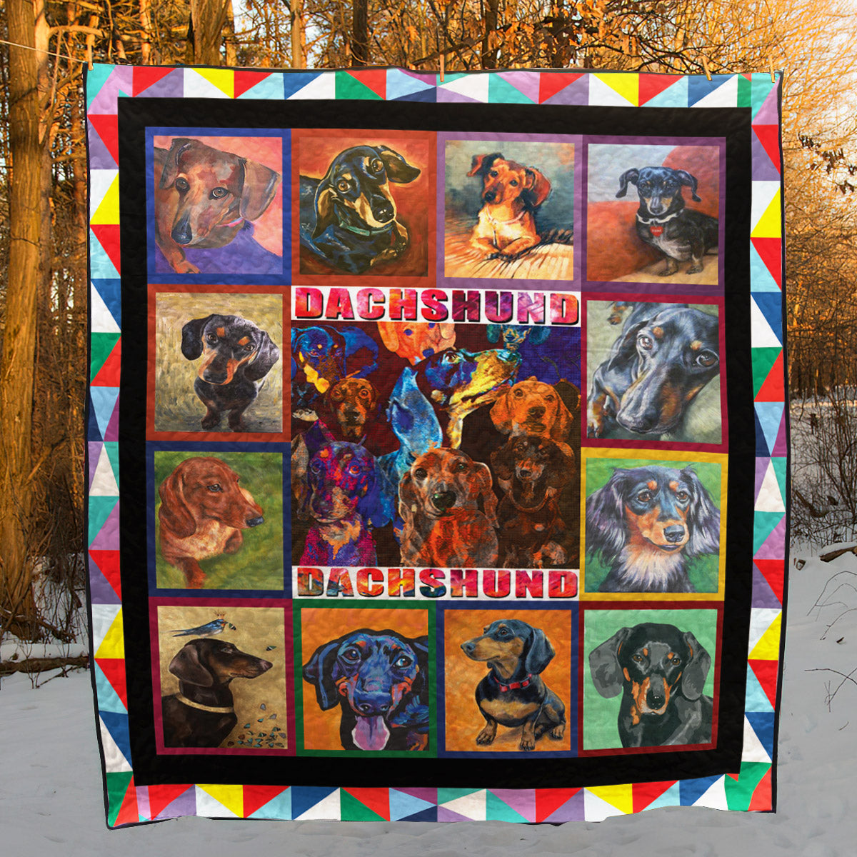 Dachshund CL08110148MDQ Quilt Blanket