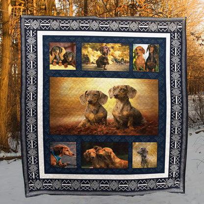 Dachshund CL12110071MDQ Quilt Blanket