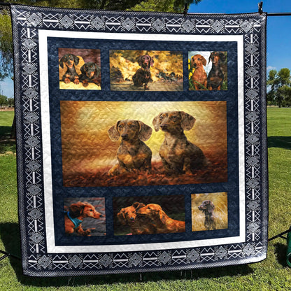 Dachshund CL12110071MDQ Quilt Blanket