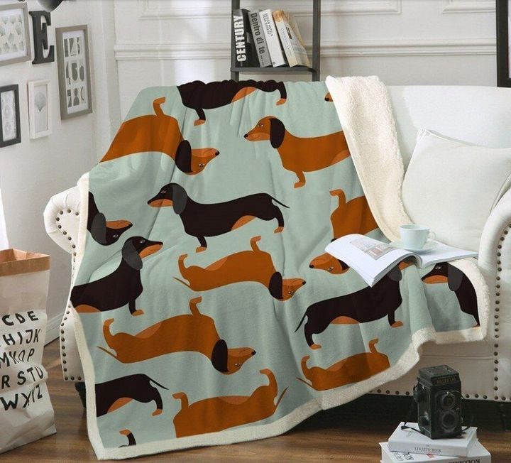 Dachshund CL140823MD Sherpa Fleece Blanket