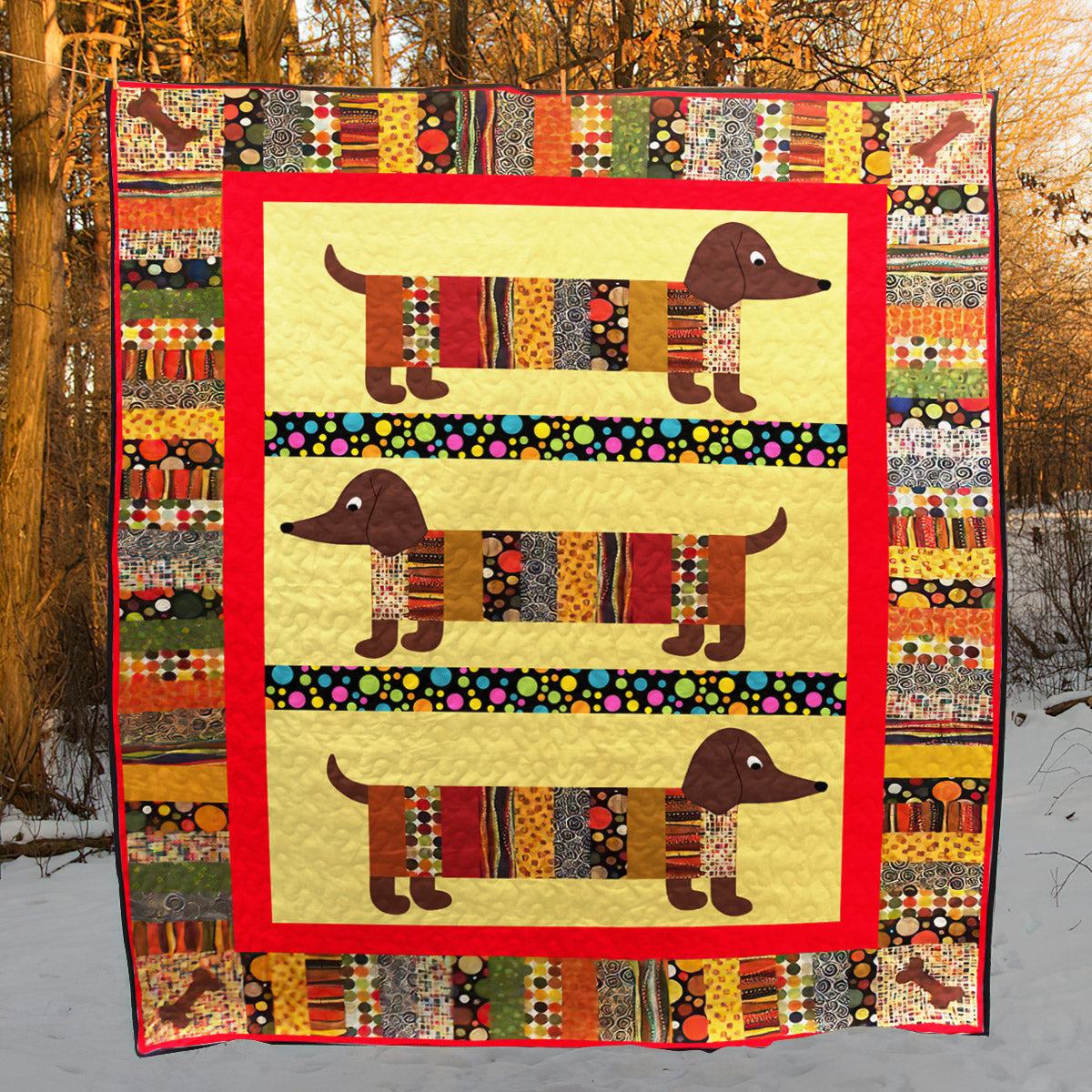 Dachshund CL16100131MDQ Quilt Blanket