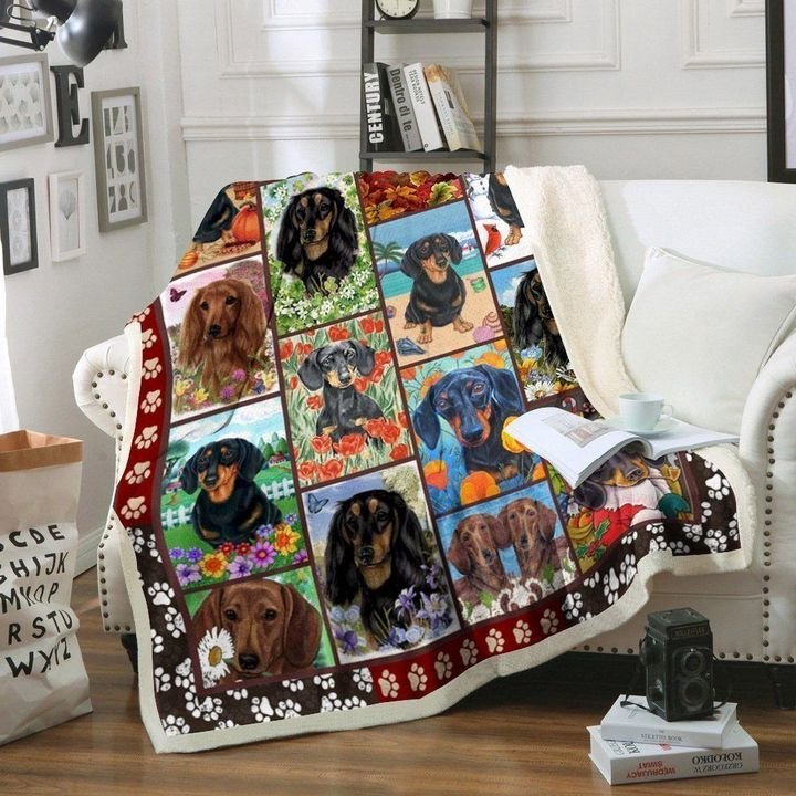 Dachshund CL170829MD Sherpa Fleece Blanket