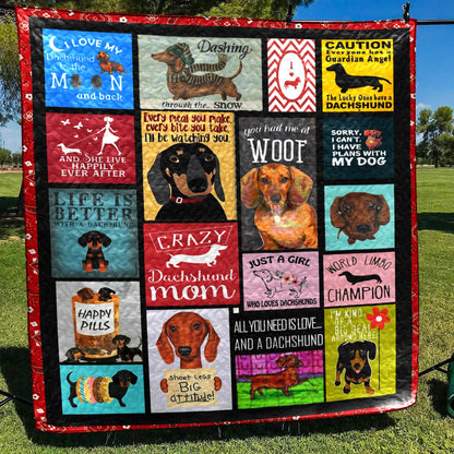 Dachshund CL28100493MDQ Quilt Blanket