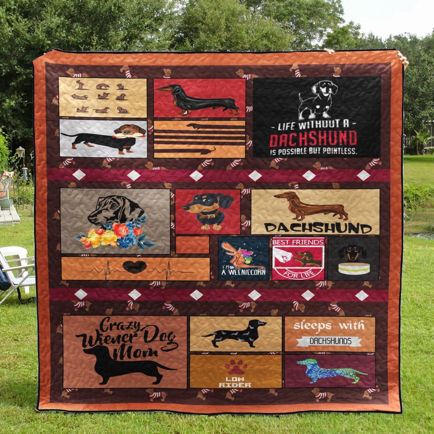 Dachshund CLA0810105Q Quilt Blanket