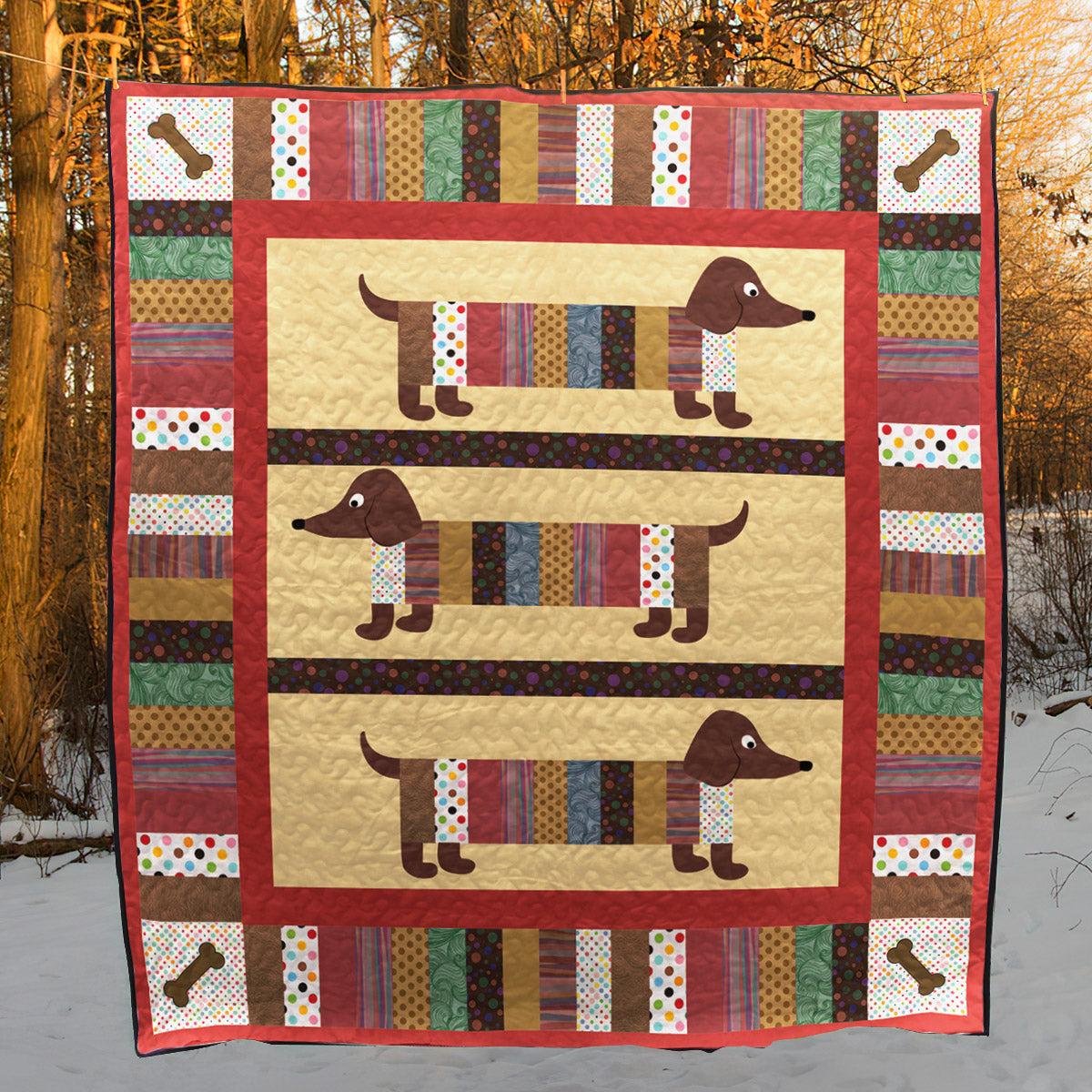 Dachshund CLA0810107Q Quilt Blanket