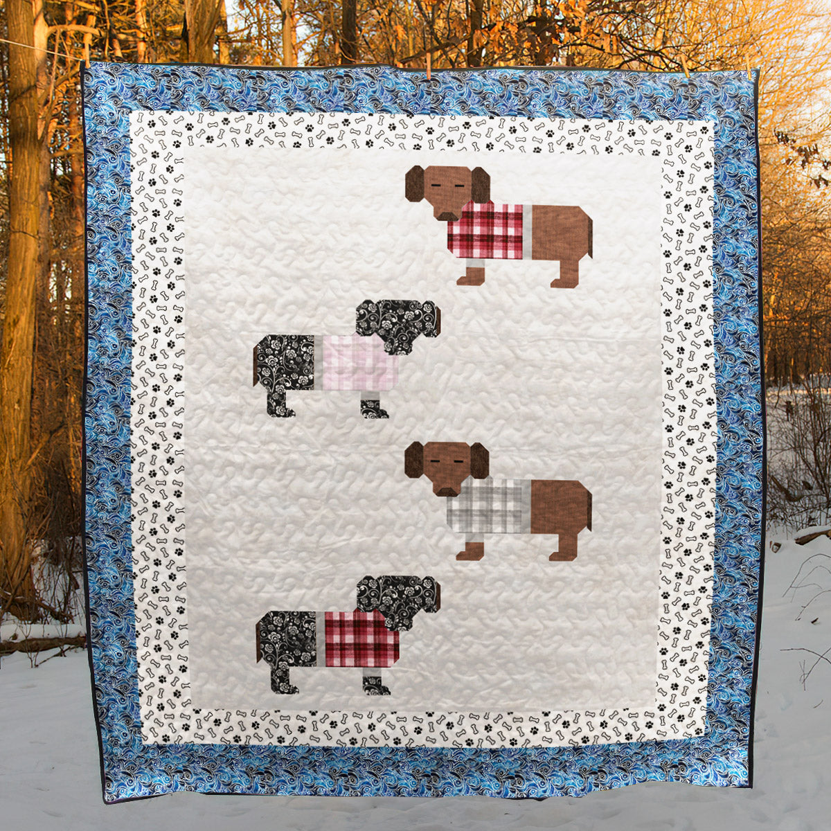 Dachshund CLA0910181Q Quilt Blanket