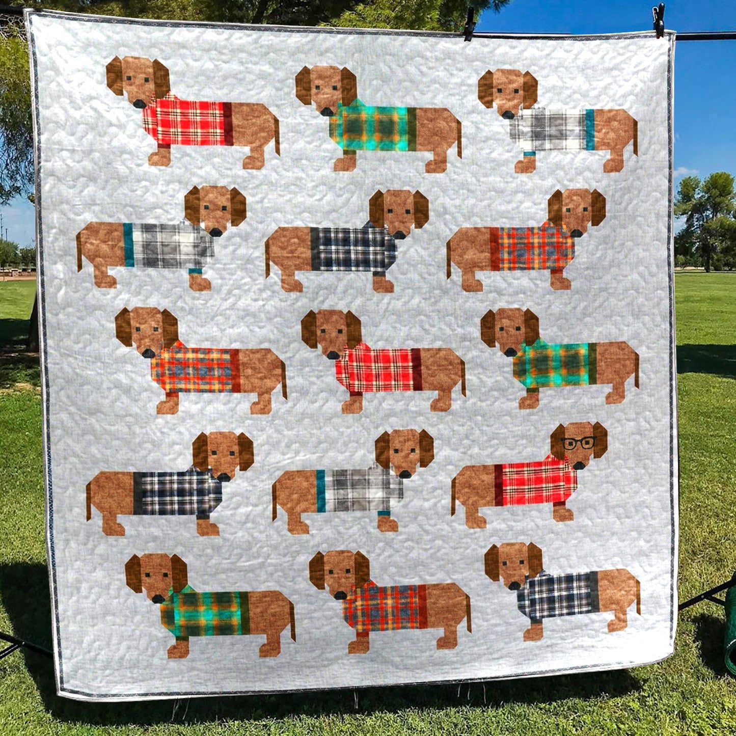 Dachshund CLA1110209Q Quilt Blanket