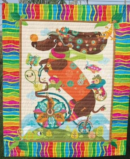 Dachshund CLA2410181Q Quilt Blanket