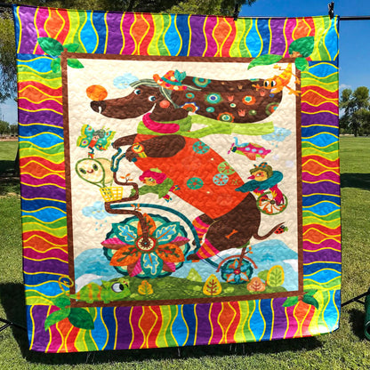 Dachshund CLA2410181Q Quilt Blanket