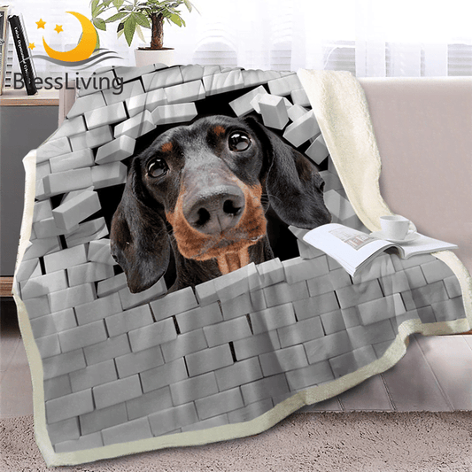 Dachshund CLM140807 Sherpa Fleece Blanket