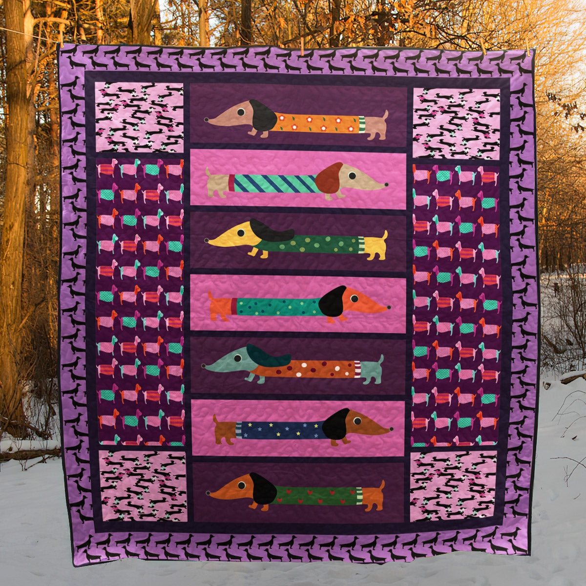 Dachshund CLM1511157 Quilt Blanket