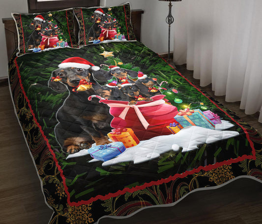 Dachshund Christmas Quilt Bedding Set TL210908