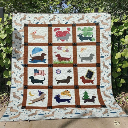 Dachshund D010744 Quilt Blanket