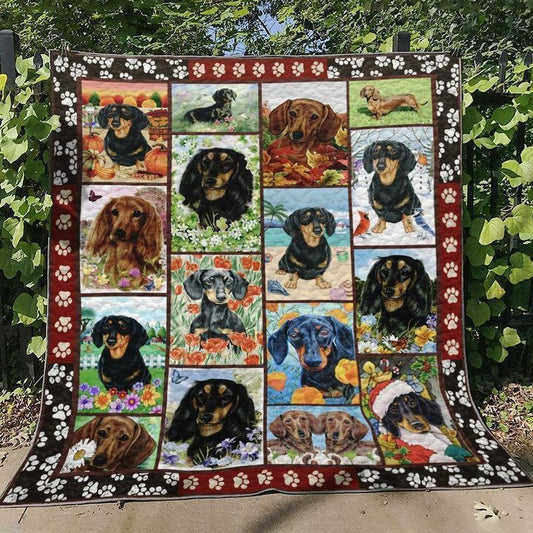 Dachshund D010748 Quilt Blanket