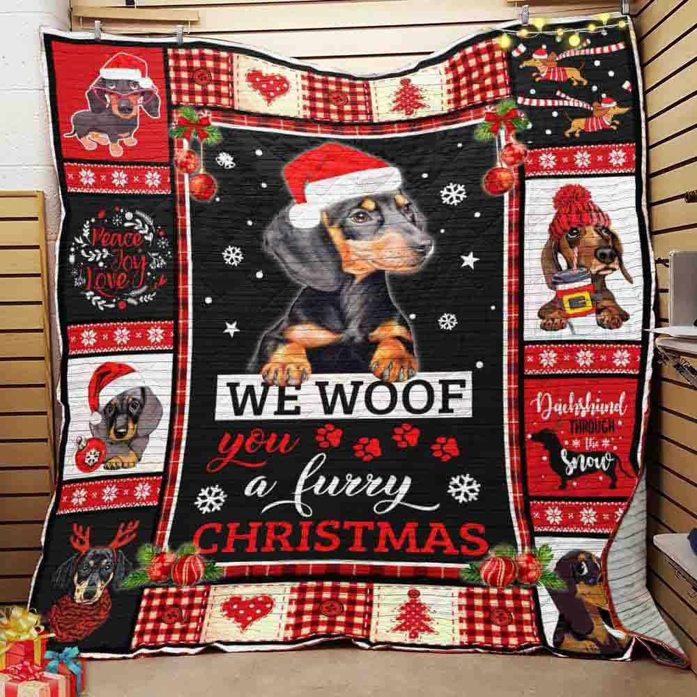 Dachshund Dog Christmas Quilt Blanket TM271003